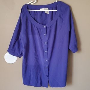 3X 22W/24W White Stag Womens Blue Blouse